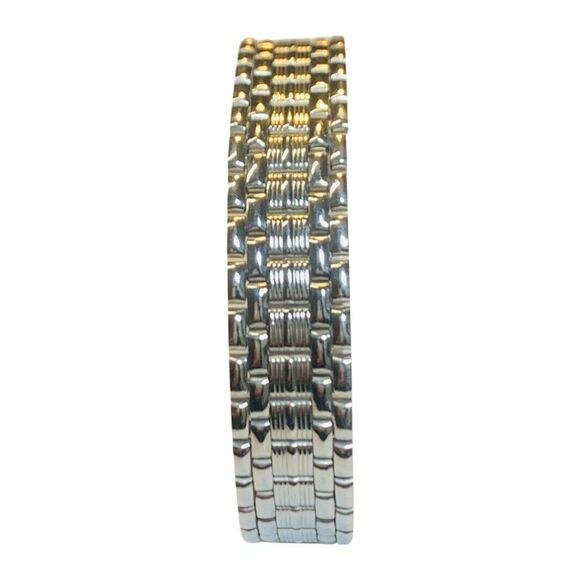 Vintage Silver Tone Stainless Steel Watch Band Link Bracelet 7.5” - Picture 3 of 7